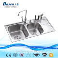 SUS brush finish kitchen sink Vietnam double bowl with waste drainer